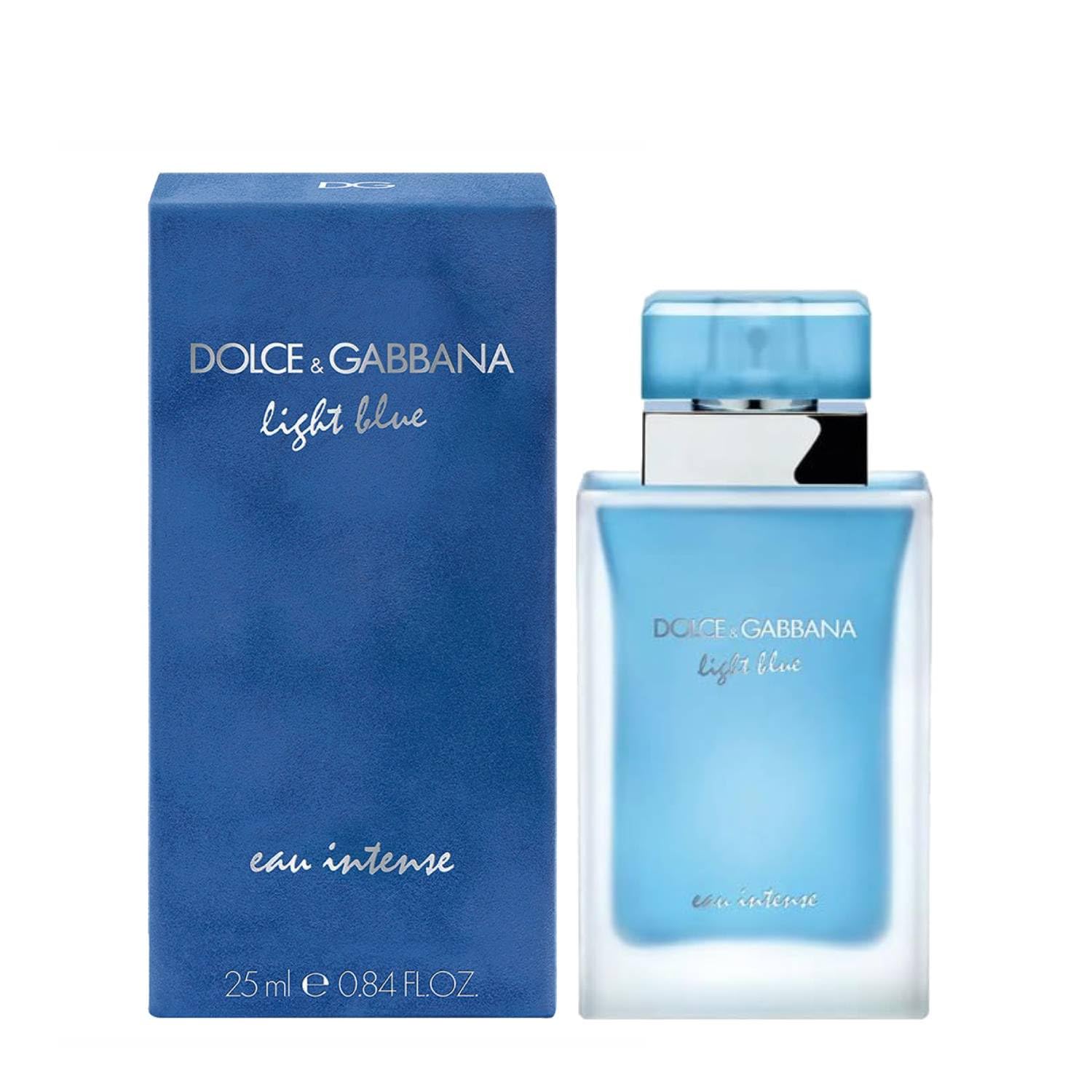 DOLCE & GABBANA Light Blue Eau Intense Eau de Parfum Donna, 25 ml, Fragranza Floreale Fruttata con Note di Limone e Gelsomino