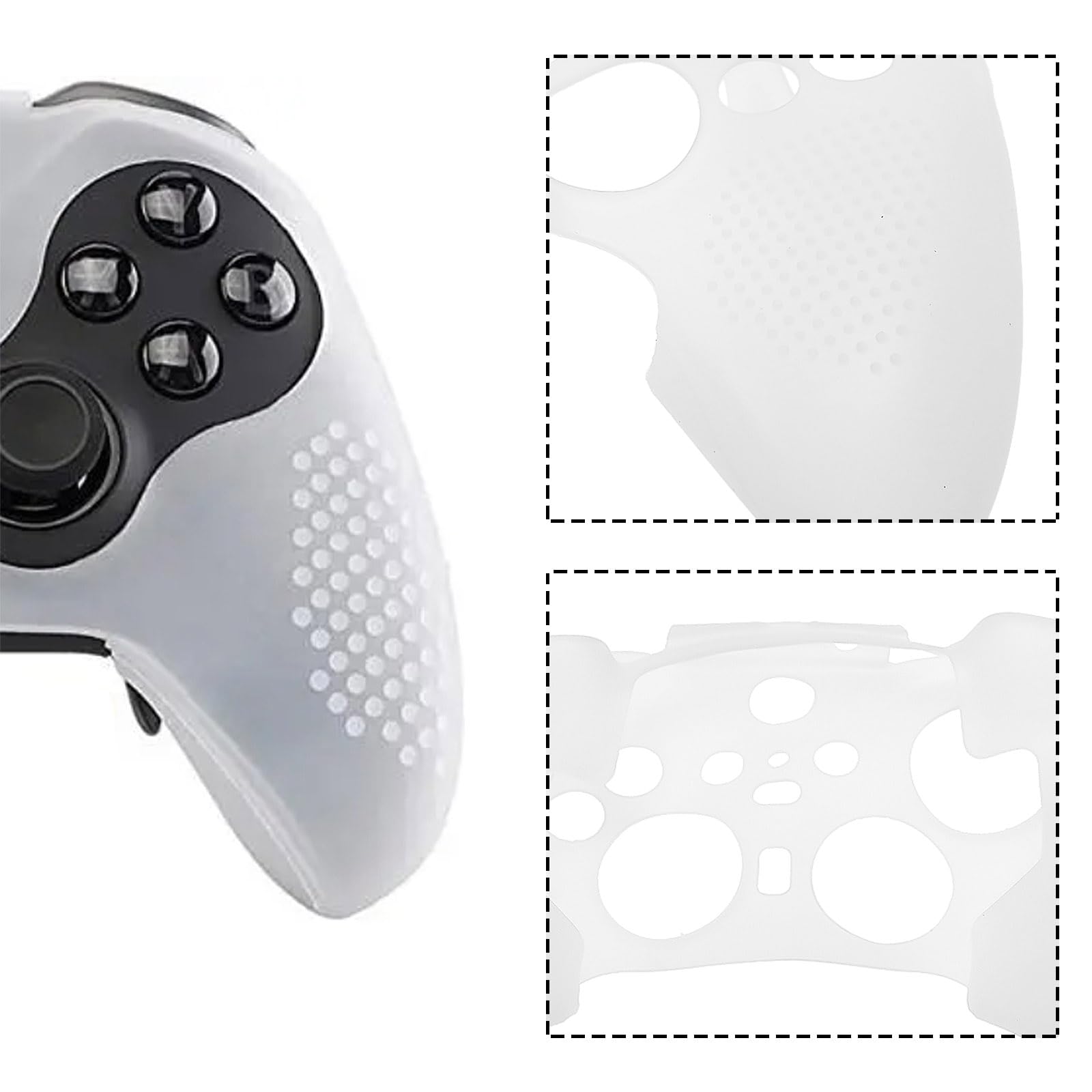 Funda de silicona antideslizante suave con tapas de agarre para el pulgar compatible con Xbox Elite Wireless Controller Series 2, protector de piel de goma suave, color blanco