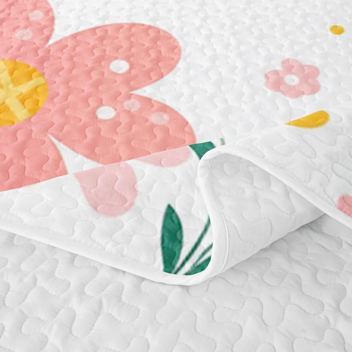 Feelyou Cute Flower Quilt Twin Size for Kids