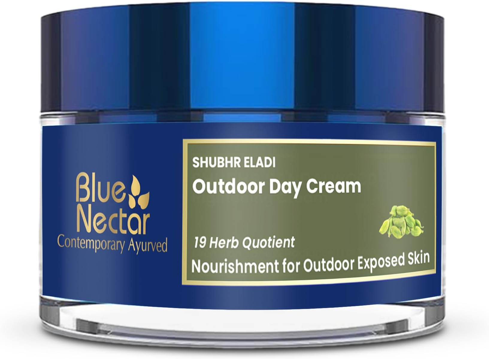 Natural Face Moisturizer With SPF 30, Ayurvedic Brightening Day Face Cream for Skin Glow with Eladi Kumkumadi,Turmeric and Almond (Women, 19 Herbs, 50g)