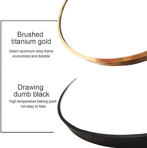 Miniatura 2 de Espejo colgante circular de estilo moderno, espejo de pared redondo con marco de metal decorativo, espejo de pared HD, para el hogar, dormitorio,