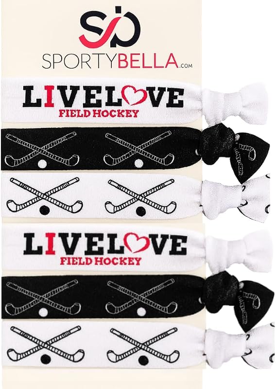 Field Hockey Hair Accessories, Field Hockey Hair Ties, No Crease Field Hockey Hair Elastics Set, Gift for Girl Field Hockey PlayersHockey Hair Accessories