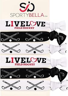 Field Hockey Hair Accessories, Field Hockey Hair Ties, No Crease Field Hockey Hair Elastics Set, Gift for Girl Field Hockey PlayersHockey Hair Accessories
