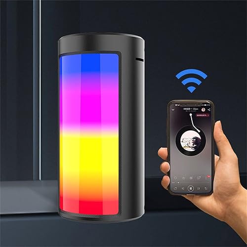 topliu Altavoz Bluetooth con luz colorida - Altavoz Bluetooth 5.0 portátil para exteriores con 4 modos de luz de ritmo, compatible con tarjeta TF, disponible en Yaxa Colombia
