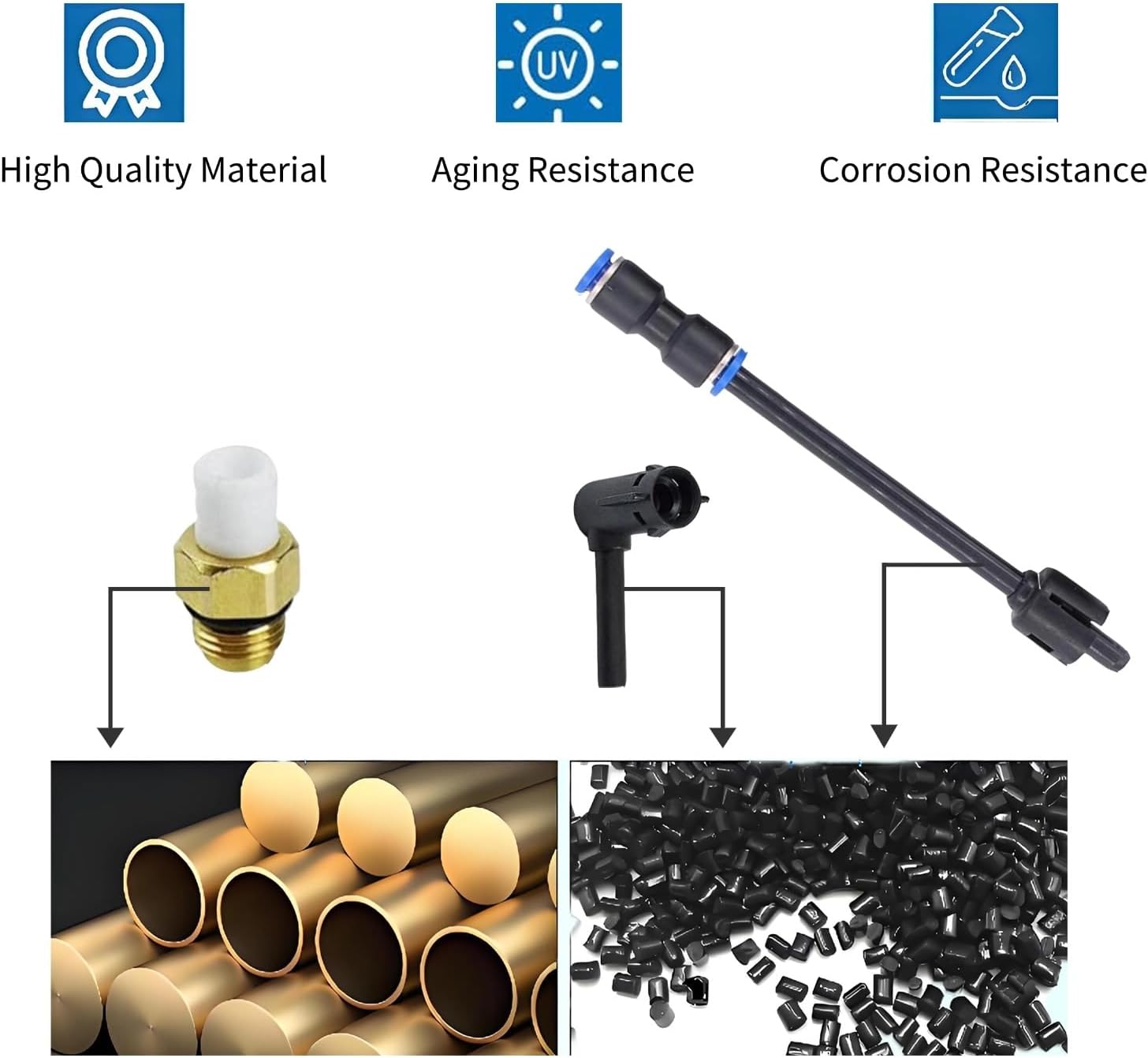 2PCS Suspension Elbow Air Strut Repair Kits with Hoses Compatible with Dodge Ram 1500 Grand Cherokee 2011-2020,Replace 68084809AA