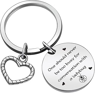 ZQEOU Ladybug Whisperer Gift Daughter Gift Ladybug Lover Keychain Crazy Ladybug Lady Gift Ladybug Gift For Women Gardener Jewelry Beetle Gift Ladybug Lover Gift Ladybug Whisperer Keychain
