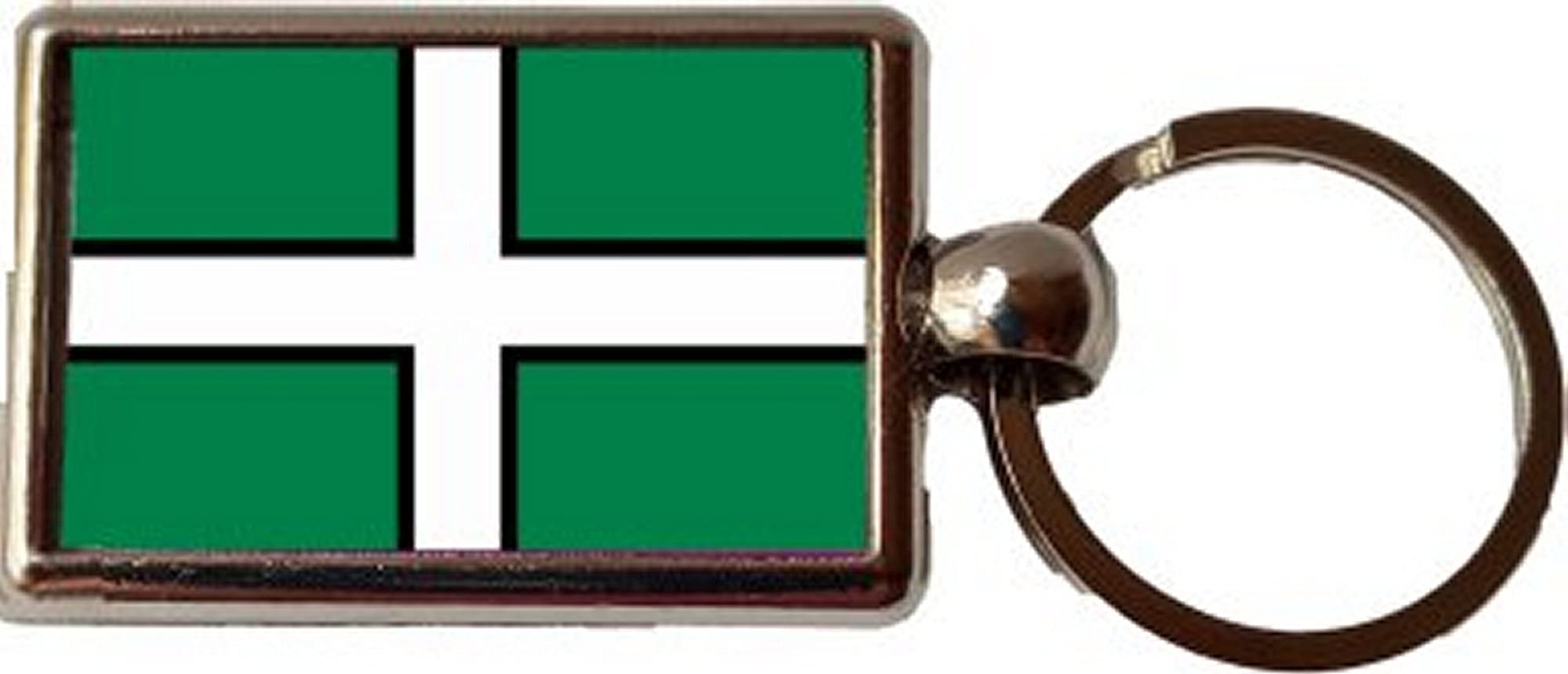 PJ4U Devon Luxury Double Sided Metal Keyring And Velvet Gift Bag