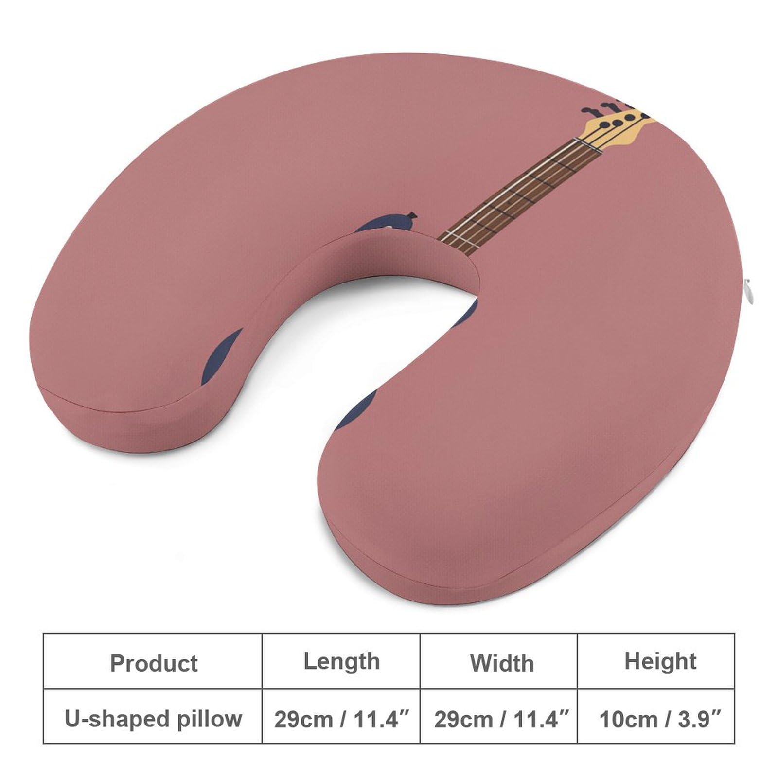 Gitarre Bass Musik Musikinstrumente Reisekissen Bequemes Reise-Nackenkissen U-Form Stützkopf zur Linderung von Müdigkeit Tragbare Kissen Geeignet für Flugzeuge Züge Selbstfahrende Autos