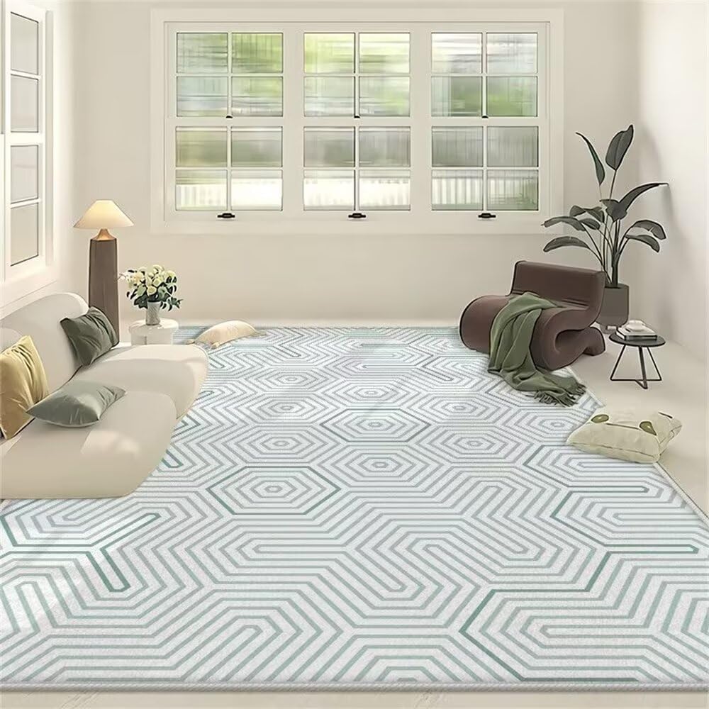 Tapis de salon antidérapant géométrique pour entrée et chambre