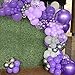 Lila Luftballons Bogen Girlande Kit, Lila Geburtstagsdeko Pastell lila Luftballons Macaron Lila Graue Luftballons Metallic Lila Silber Luftballons Weiße Luftballons Lila Konfetti Luftballons