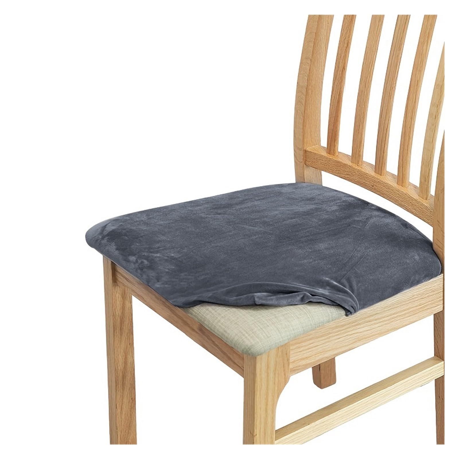 FVDZRFIE Chair Covers 1/4/6/8 Velvet Chair Cushion Cover Solid Color Chair Cover Winter warm Chairs Seat Cover(Color 3,8PCS)