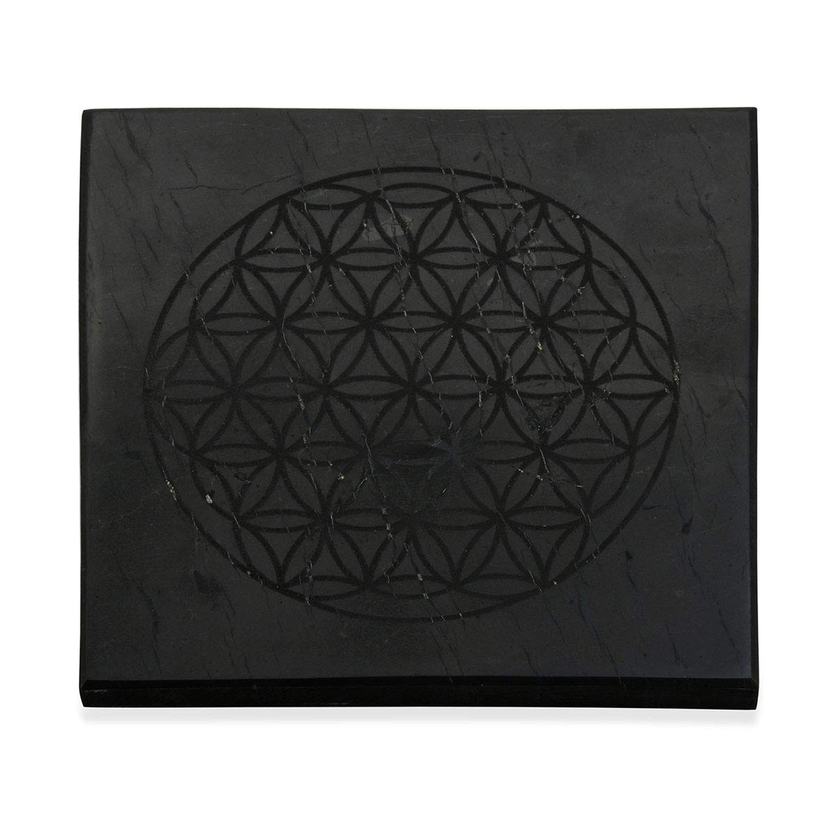 Shop LC Delivering Joy Home Decor Polished Healing Pain Relief Meditation Anxiety Black Shungite Tile Collectible Figurines