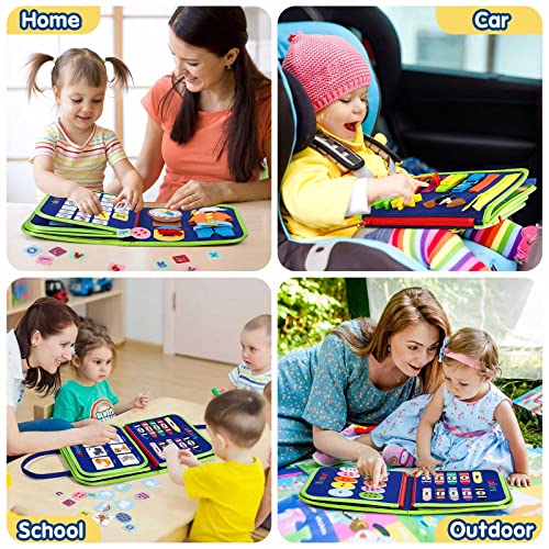 Toddler Busy Board - Montessori Toys for 1-3 Year Old Boy Birthday Gift, Educational Learning Sensory Busy Book for Two Year Old Boys, Kids Ages 2-4 Activities Toy for Airplane Car Travel - Image 6