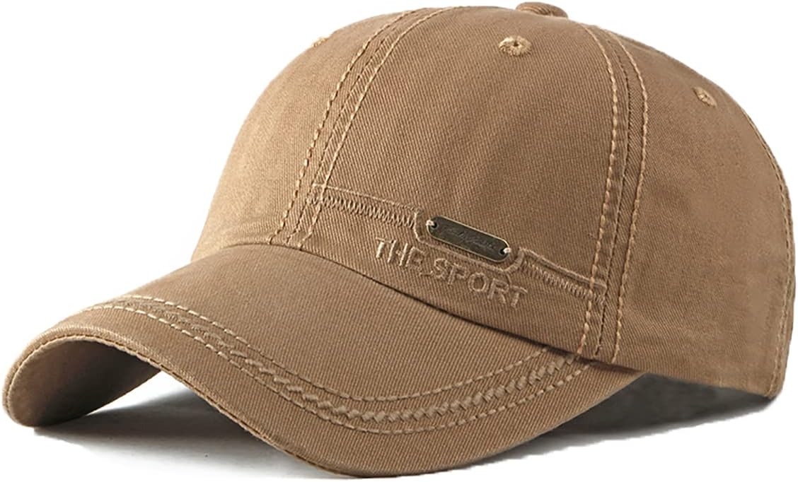 Denim Baseball Cap for Men Vintage Sports Hats Adjustable for Fishing, Running, Camping