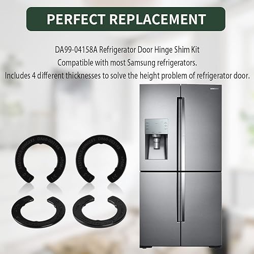 Miniatura 3 de DA99-04158A Kit de cuña de bisagra para puerta de refrigerador, accesorio de montaje para refrigeradores Samsung, reemplaza a DA60-00314C, con 4