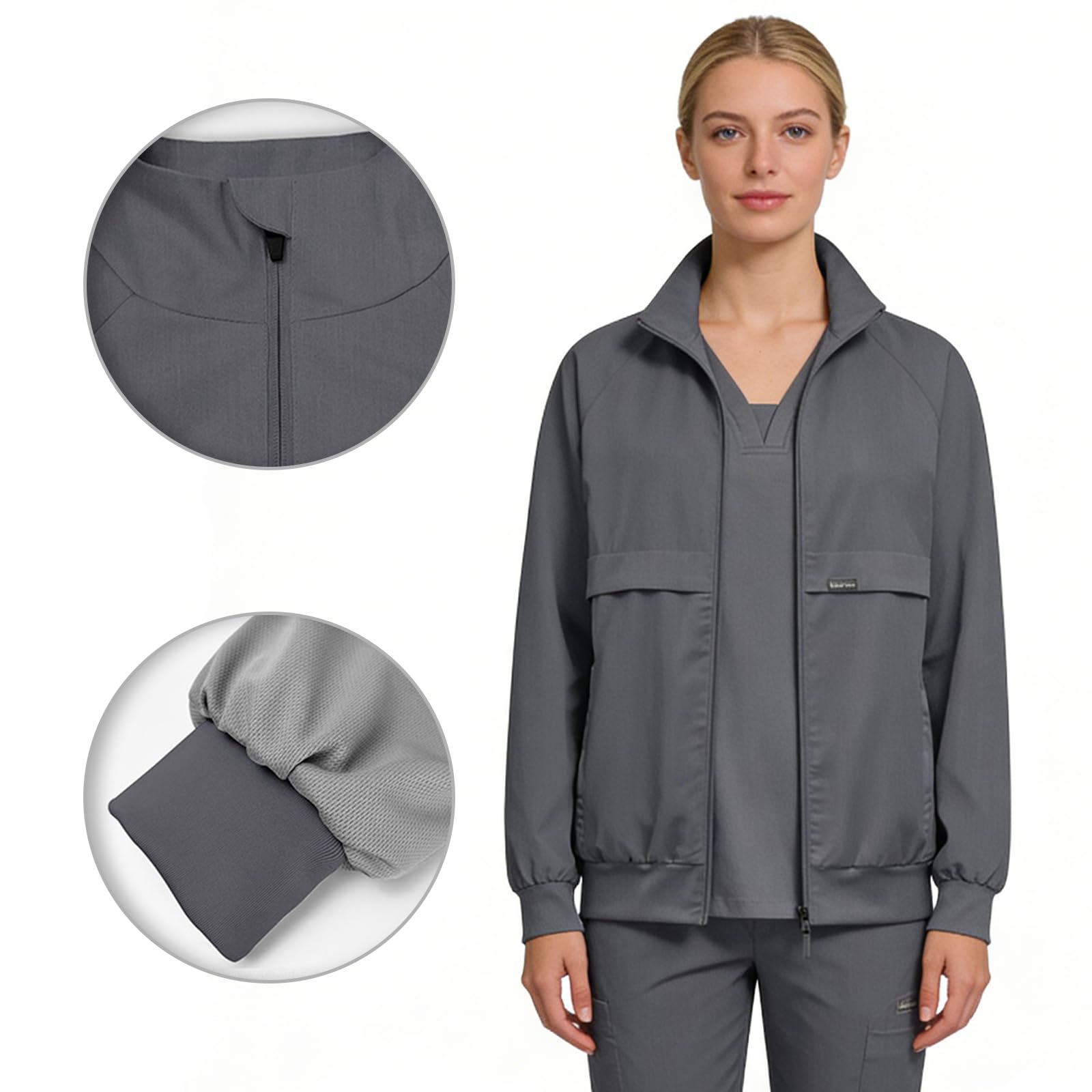Chaqueta médica personalizada para mujer, con texto en inglés "Custom Your Logo, Ligera, Uniforme Médico para Enfermera, Ropa de