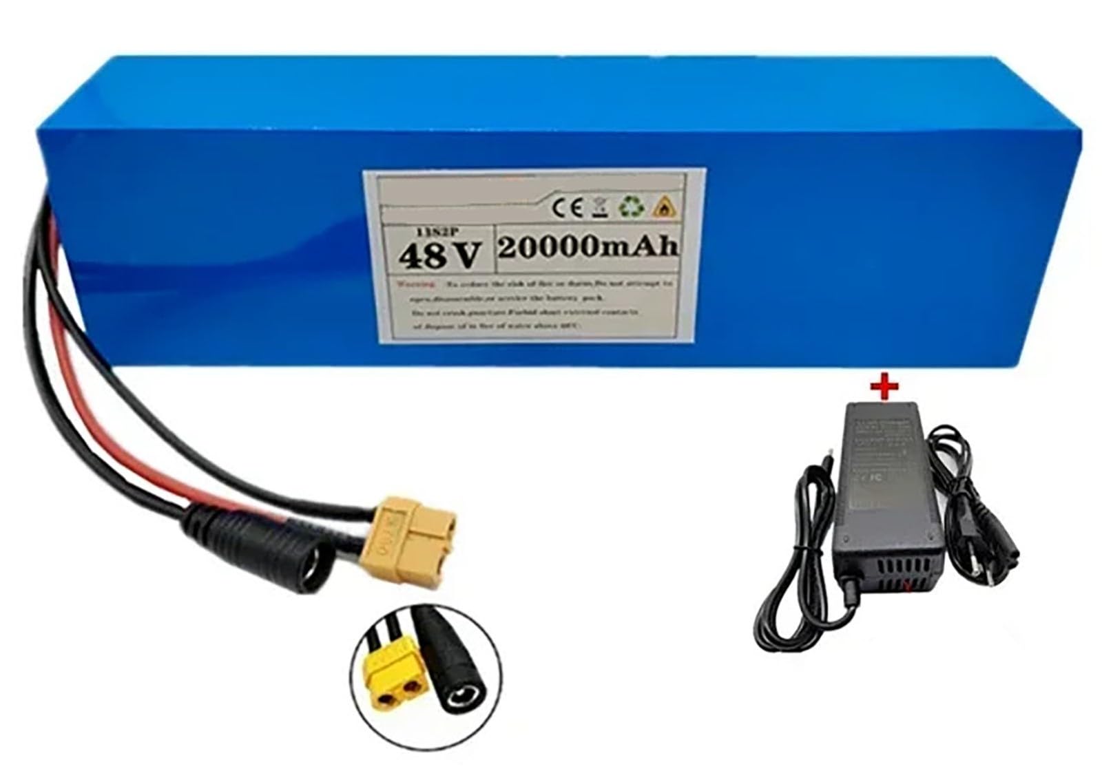 48V 20Ah Batteria Per Bici Elettrica 13S2P Ebike Batteria Integrata BMS Batteria Impermeabile PVC Con Caricabatterie 48V 20Ah,T
