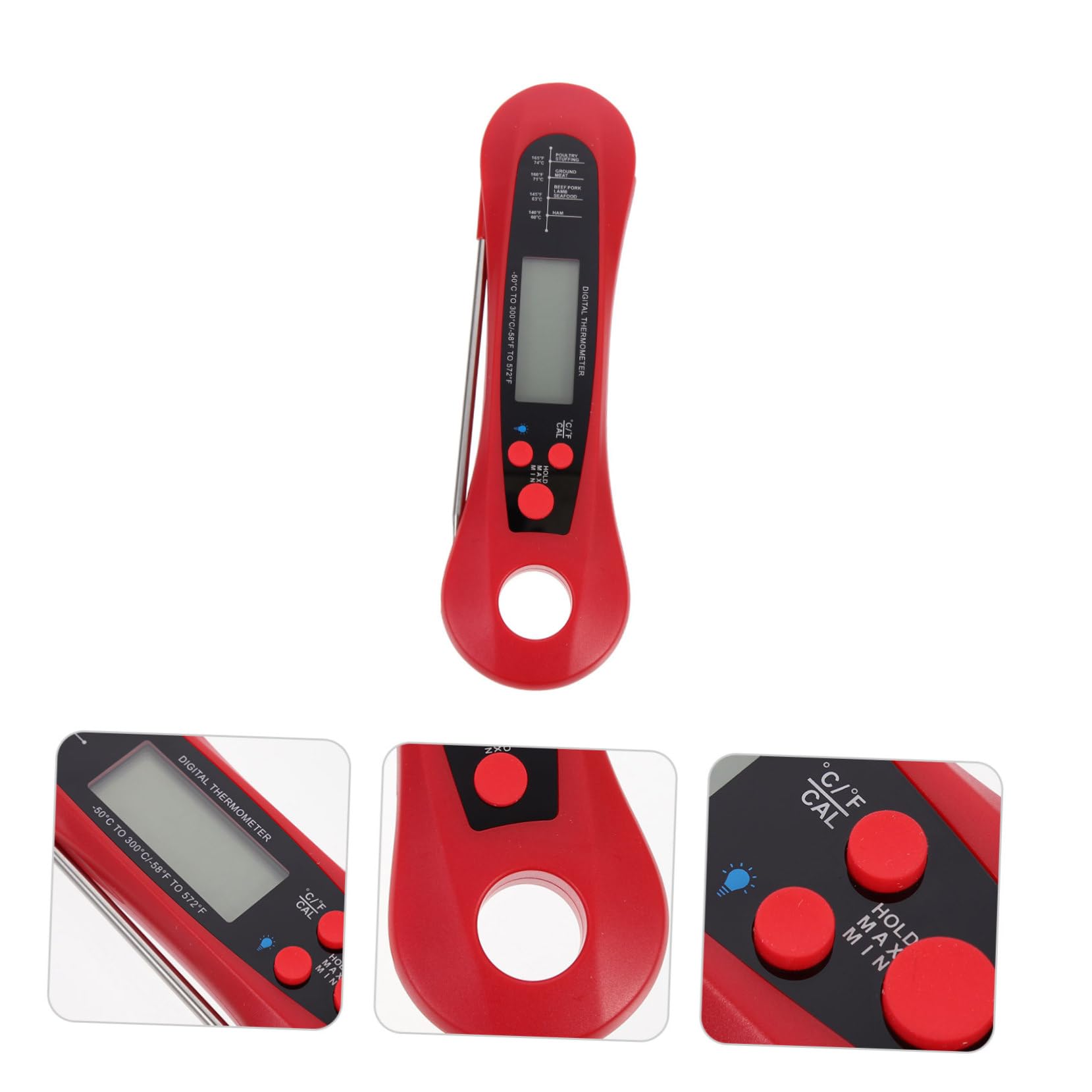 STOBAZA Digital Kitchen Thermometer Folding Probe BBQ Thermometer for Accurate Food Measurement Instant Read for Cooking Grilling Camping and Picnics Present