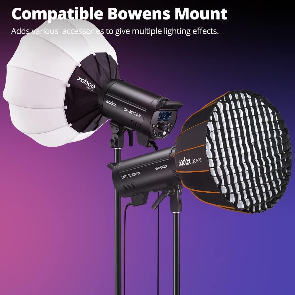 Godox DP400IIIV DPIII-V 400W Flash de Studio avec 30W COB LED Modeling Lampe 5800K ± 200K, GN87 400Ws Puissant Flash Professionnel avec Godox 2.4G sans Fil X Système Bowens Mount Flash Stroboscopique