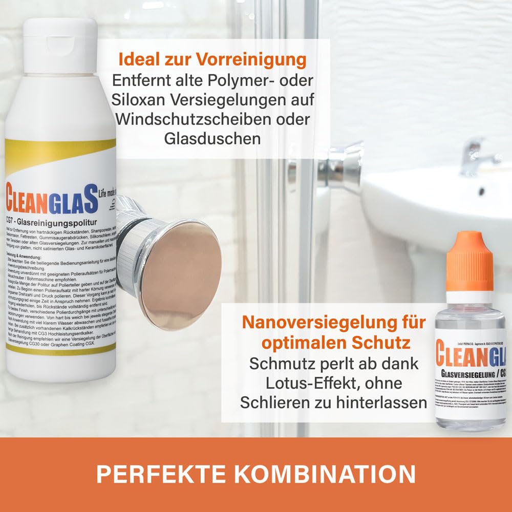 Scheibenversiegelung Auto mit Instant Effekt Technologie I Regenabweiser Autoscheiben durch Lotuseffekt I 30 ml bis 10 x Anwendung I Autoscheiben Versiegelung I Nano-Glasversiegelung Auto