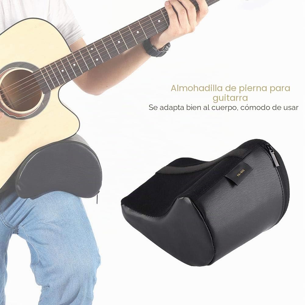 Cojín de guitarra, esponja suave incorporada, cojín de pierna de guitarra negro, con bolsa para guitarra clásica, guitarra popular