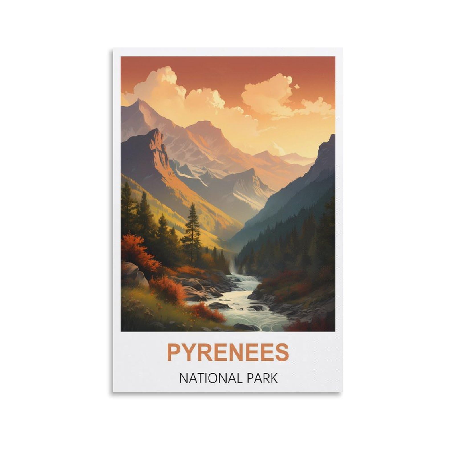 Metal Signs,Pyrenees National Parks Art Retro Plaque for Bars Pub Playroom Man Cave Wall Decor 30x30cm