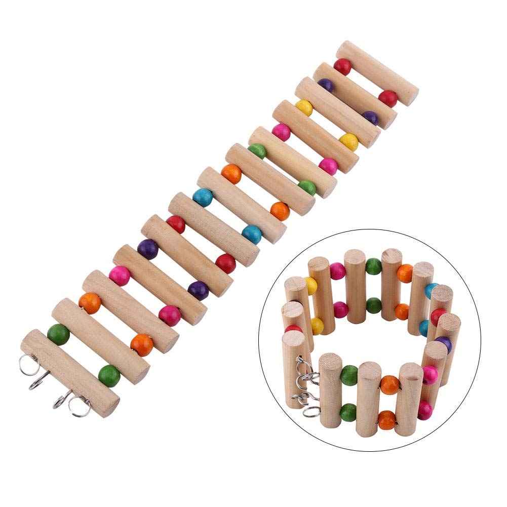 3 dimensioni pet scala scaletta, ponte passi arrampicata altalena colorato in legno criceto pappagallo gabbia gioca giocattolo per animali da compagnia pratico(6 * 30cm)