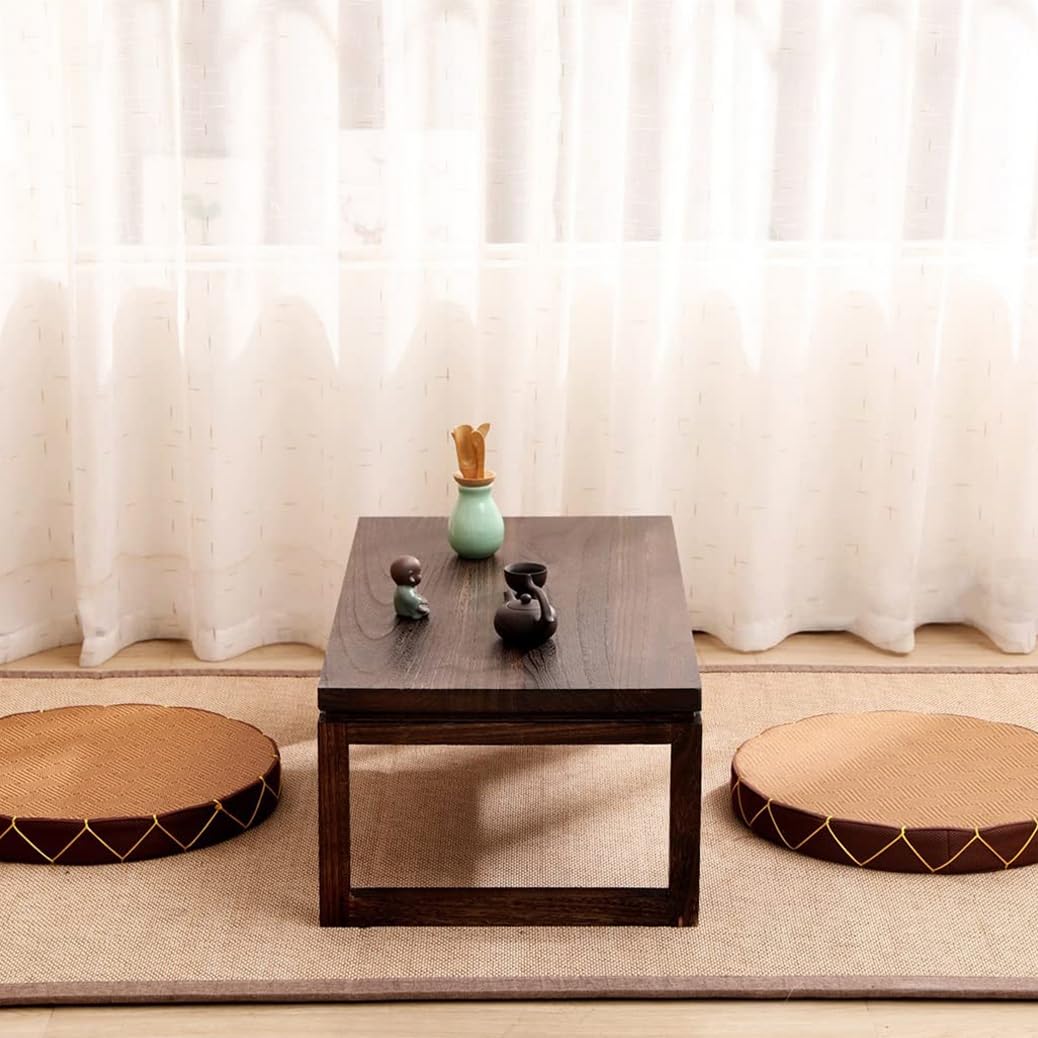 Cojín redondo hecho a mano para tatami, cojín de meditación, tejido a mano, para yoga, meditación zen, para tatami, suelo y ventana, 45 cm