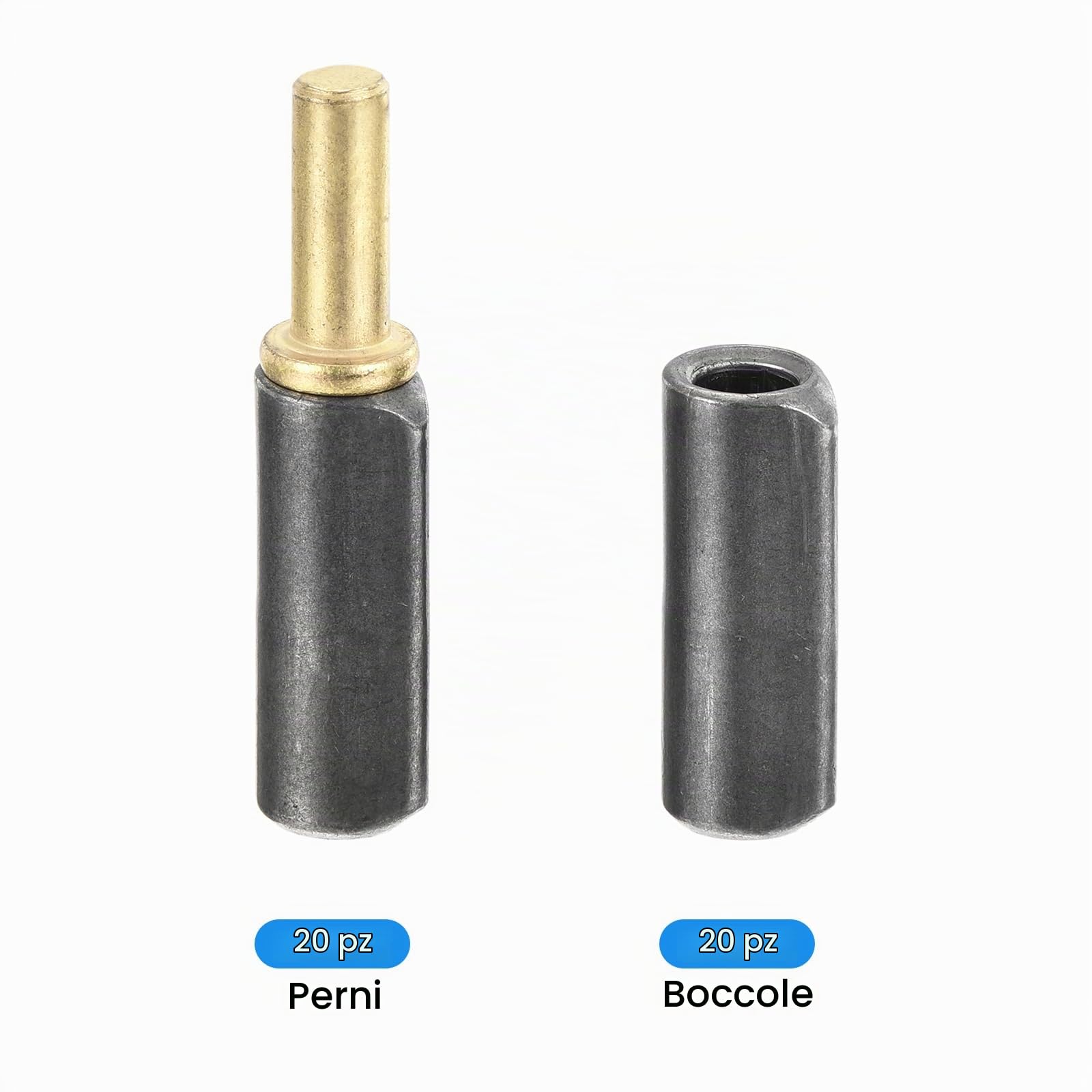 QUARKZMAN 20pz Saldare Barile Cerniere 2-3/8"x6/16" (LxP) Carbonio Acciaio Saldabile Staccabile Barile Cerniere per Metallo Cancello Altalena Porta Rimorchio Ramp 0.24" Perno OD