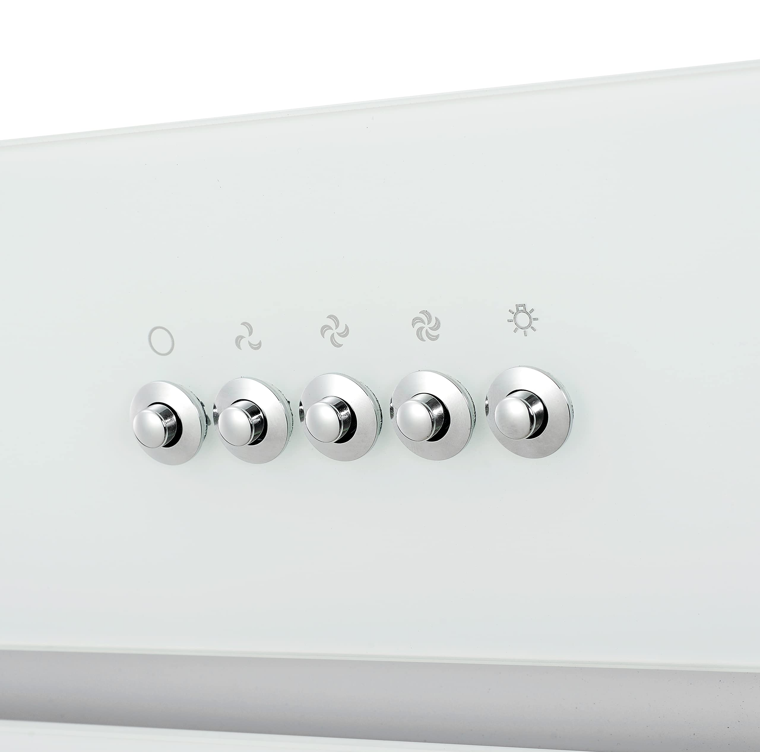 Respekta Cappa Cucina Inclinata Con Spazio Per La Testa, Cappa Cucina Verticale 90 Cm, Scocca In Metallo Con Vetro Bianco, Funzione Di Scarico E Ricircolo, CH22010,90wbz, B, 54 – 62 Db