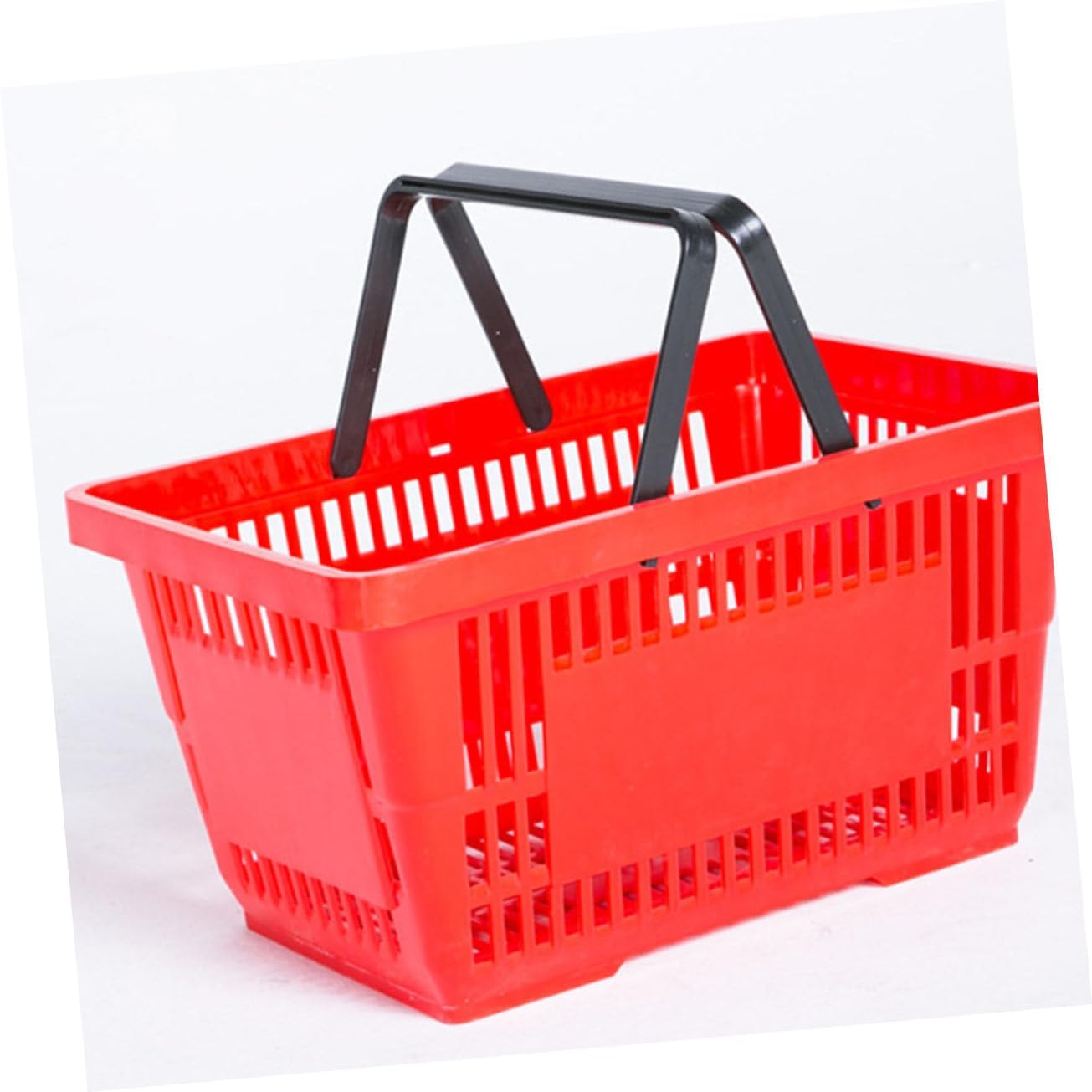 MAGICLULU 1Pc Portable Plastic Shopping Basket Sturdy and Grocery Storage Container for Supermarket Vegetables and Toiletries Classic with Strong Bearing Capacity