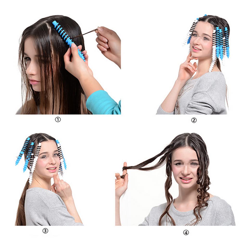 Varilla de plástico en espiral para cabello medio/largo, rodillos de peluquería y peluquería, 18 piezas, 7.3 pulgadas 2