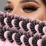 Mink Lashes Fluffy Wispy False Eyelashes D Curl Faux Mink Lashes that Look Like Extensions Dramatic