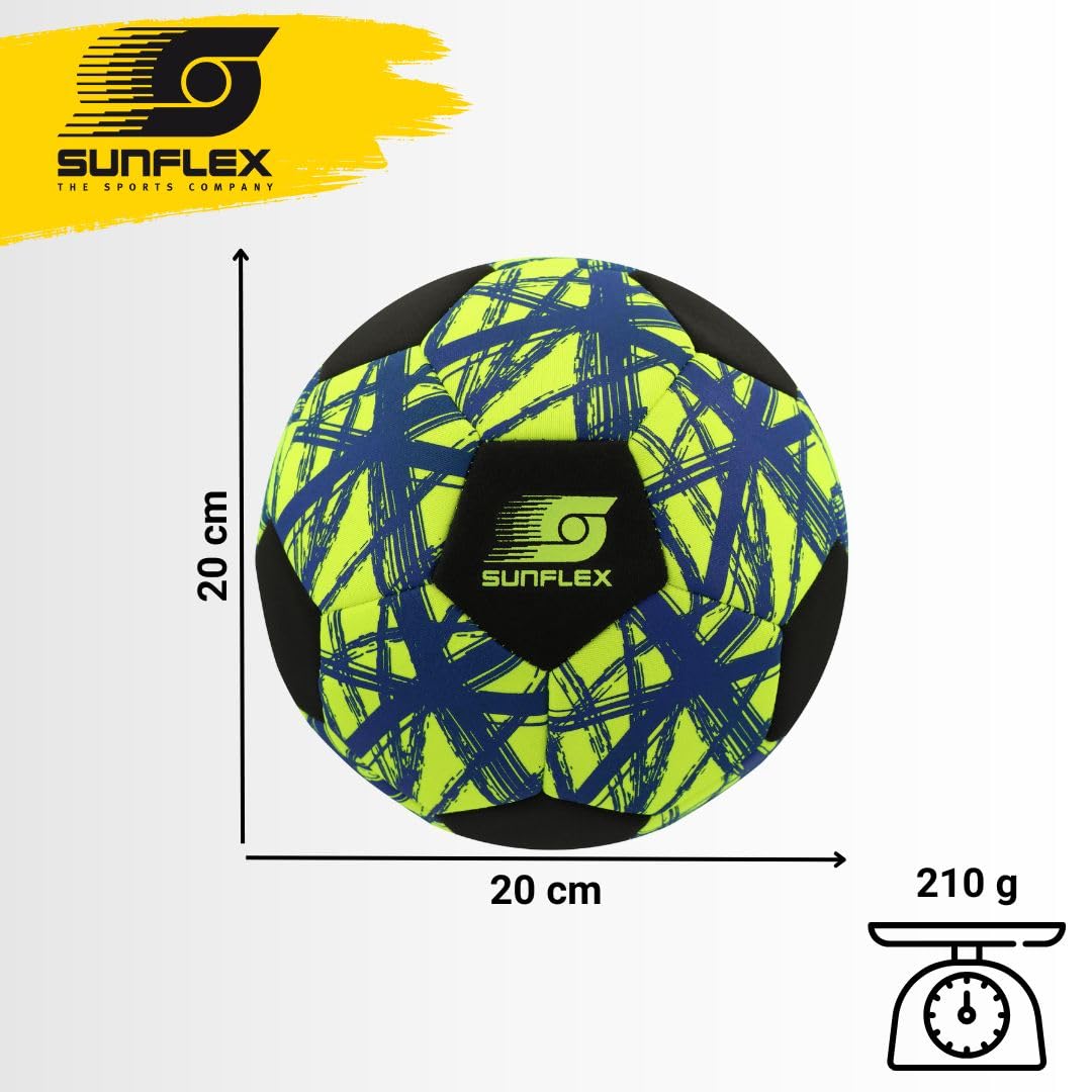 Sunflex® Neopren Zubehör Fußball Funky | Beach-Fußball zum Barfuß Spielen | weich und robust für Strand, Wiese und Wasser | Soccerball | Kicken für Jede Altersgruppe