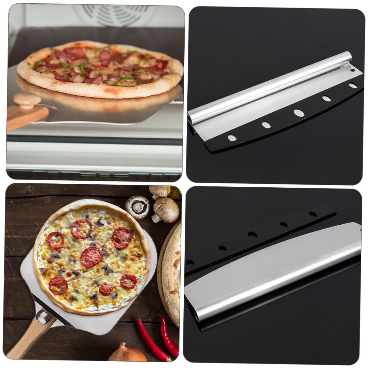 2 Stück Teiliges Pizzaschaufel Aluminium mit Klappbarem Holzgriff Dünner Pizzaschieber und Teigschaber Vielseitiger Pizzaheber für Backofen und Küchengebrauch