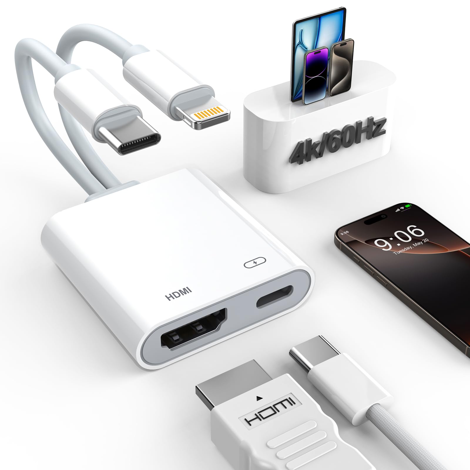 Adaptador HDMI para conectar iPad y iPhone a la televisión 8