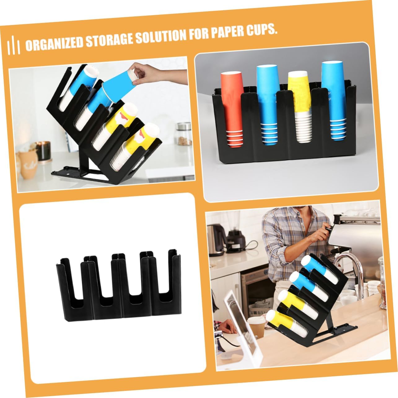 Paper Cup Dispenser Convenient Paper Cup Holder Organizer for Coffee Stations and Milk Tea Shops Capacity Design for Tidy Storage and Easy Access