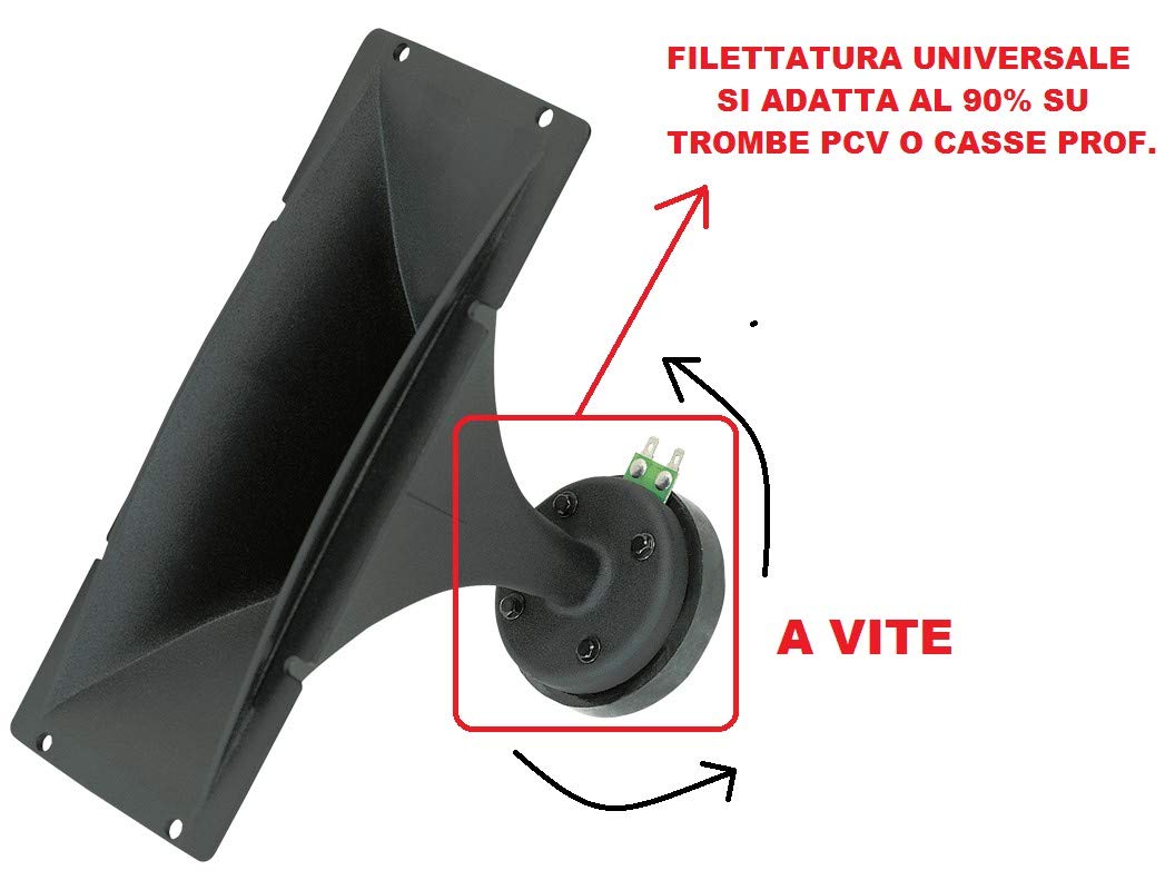DRIVER A COMPRESSIONE TITANIO UNIVERSALE 100W 8 Ohm RICAMBIO TWEETER CASSE AMPLIFICATE PASSIVE