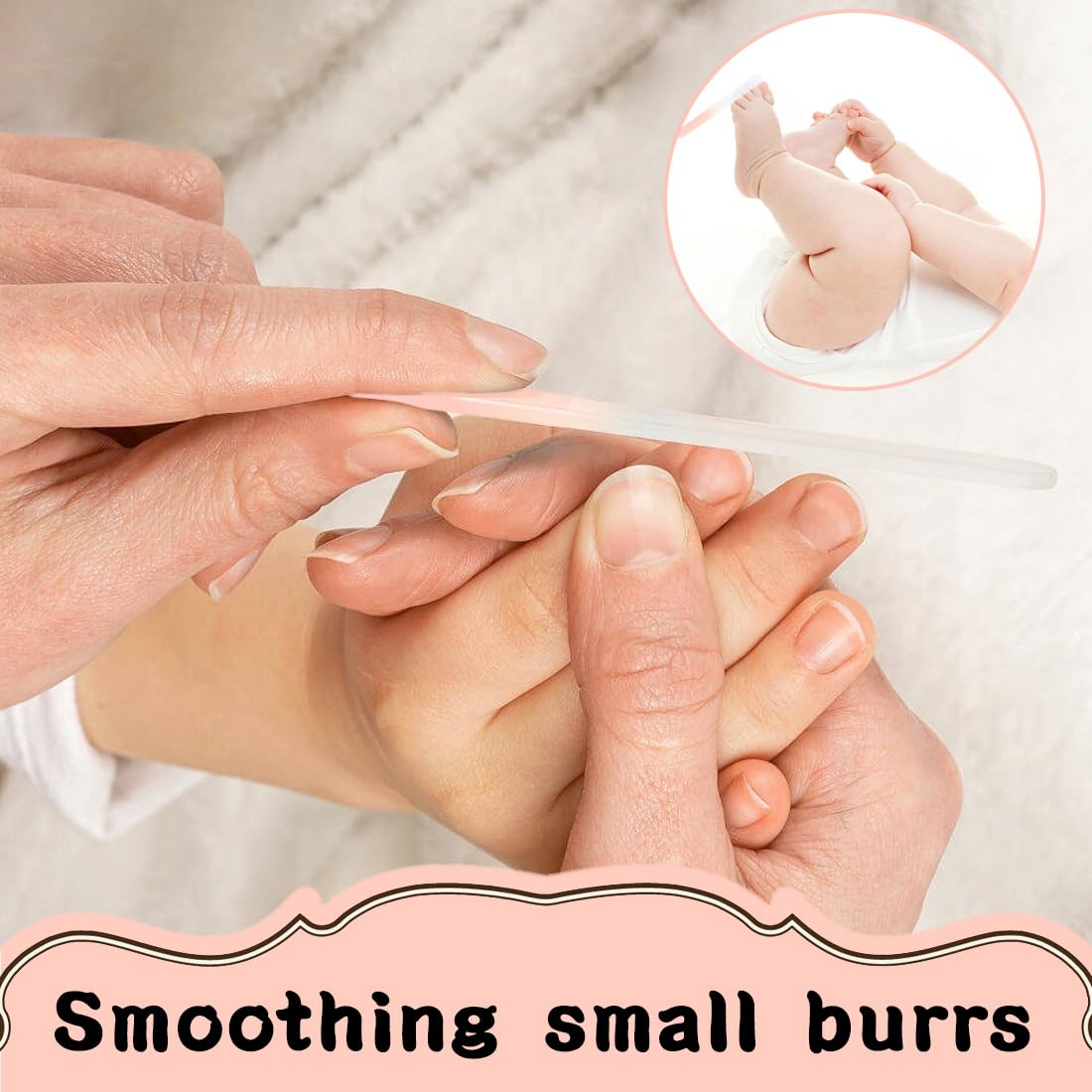 4 Limes Ongles Bébé (Bleu/Rose) 9X1X0.3Cm, En Cristal Doux, Pour Soins Des Ongles De Bébé Et Parents