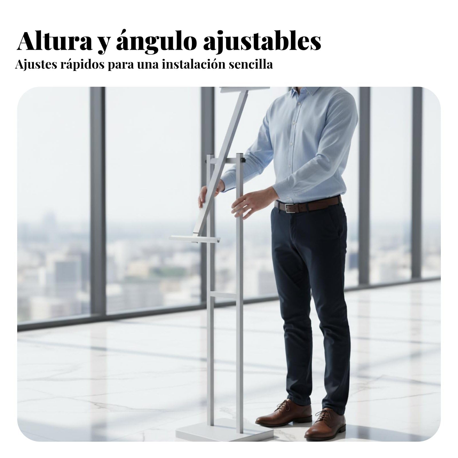 Sharplace Soporte para Carteles Soporte de Póster Señalizador Expositor Portapóster Atril de de Hierro Resistente Altura Ajustable y Marco Adecuado para Centros, Plata 7.5jin Inclinado