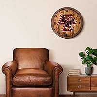 Vista 480 de The Fan-Brand NCAA Oklahoma Sooners: Faux Barrel Top Wall Clock Sports Team Bar Sign Décor - Home Man Cave, Party Decoration - Made On Demand