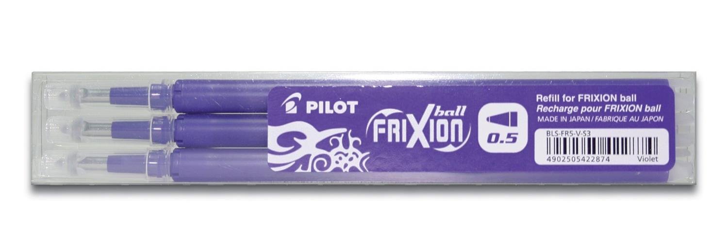 Pilot Refills for Frixion Clicker Rollerball 0.5 mm (Pack of 3) - Violet