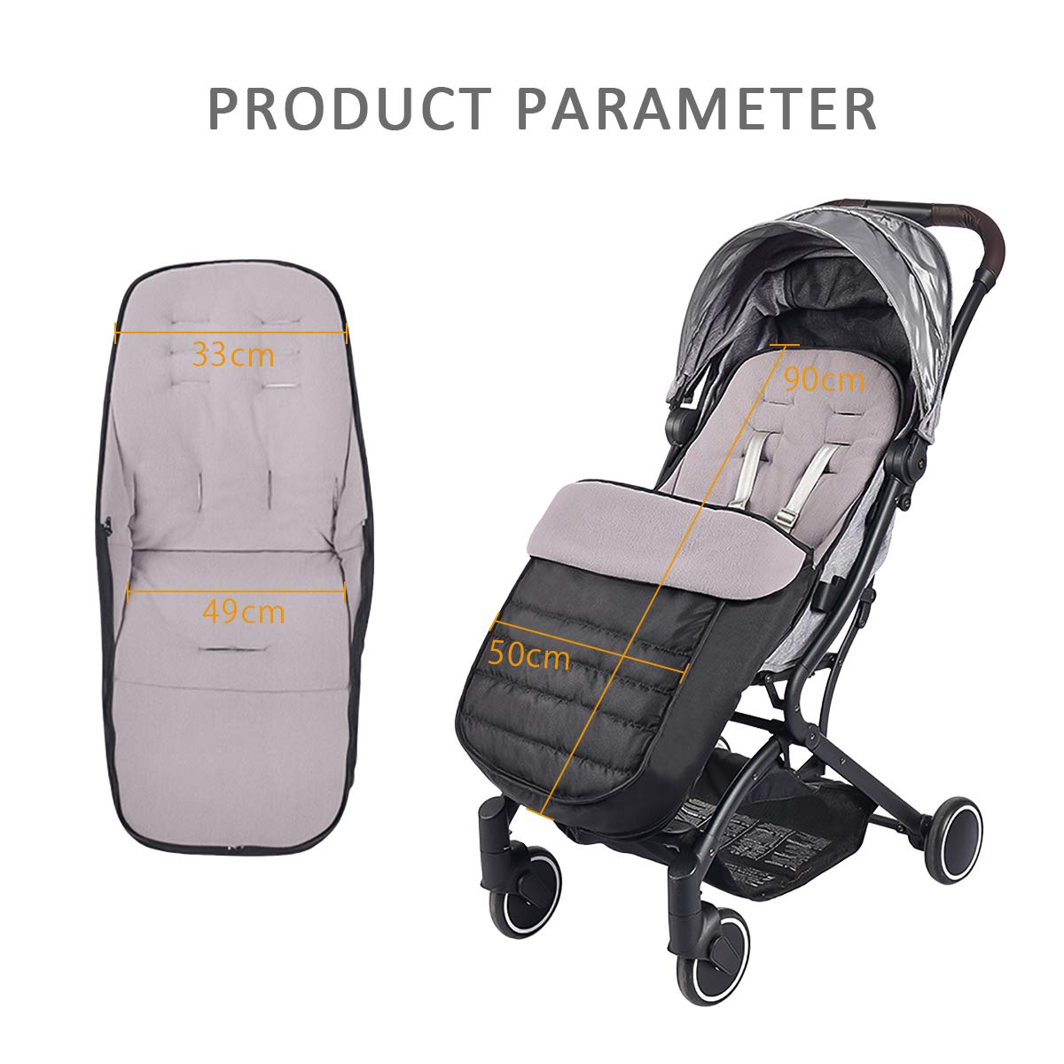 SONARIN Chancelière Universelle Premium pour poussette Chancelière,imperméable et coupe-vent,Cosy Toes Doublure polaire,pour Poussette Landau Buggy