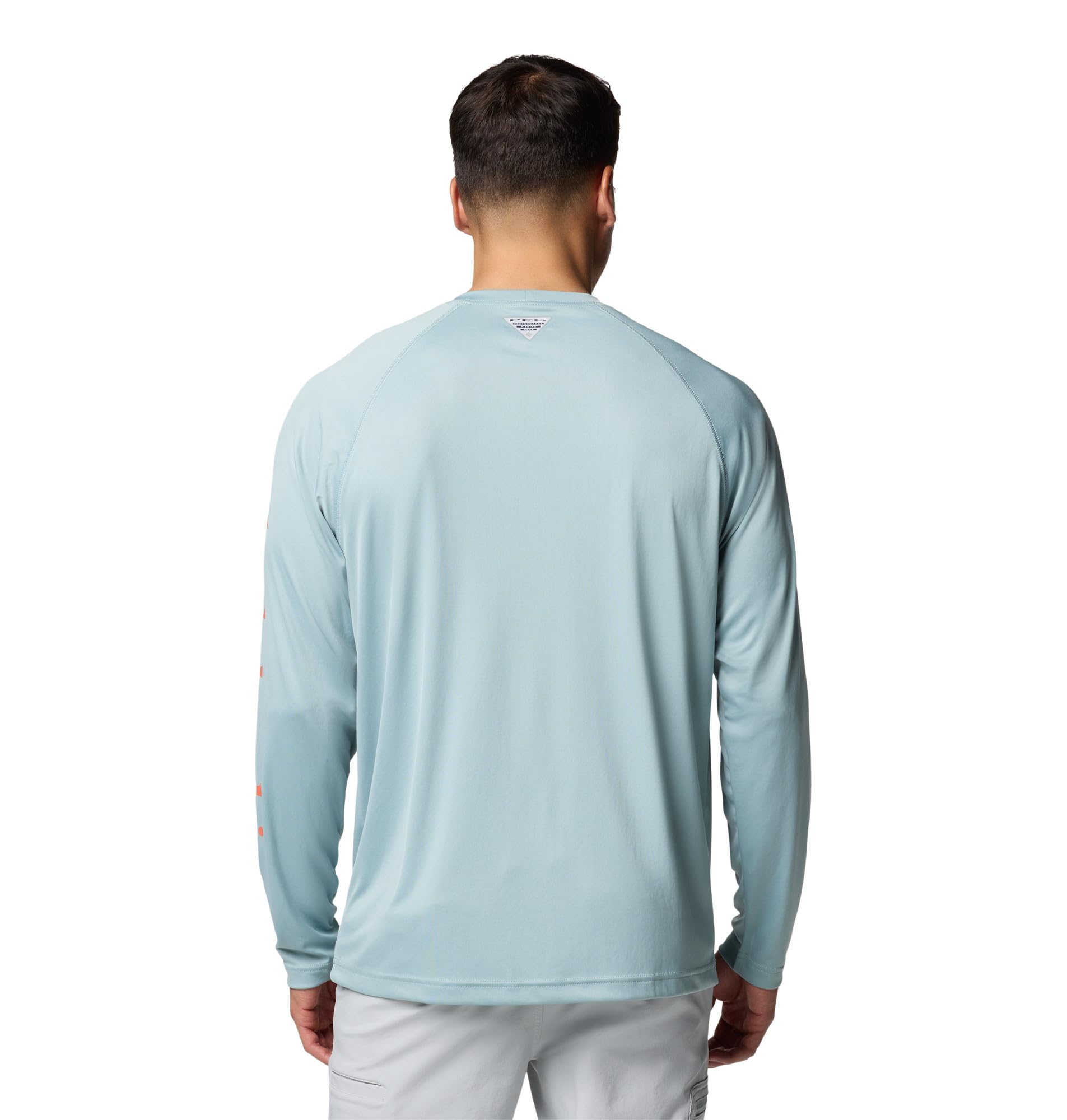 Columbia Tamiami II - Camisa de Manga Larga para Hombre, Logotipo Azul aplastado/melocotón desteñido, M