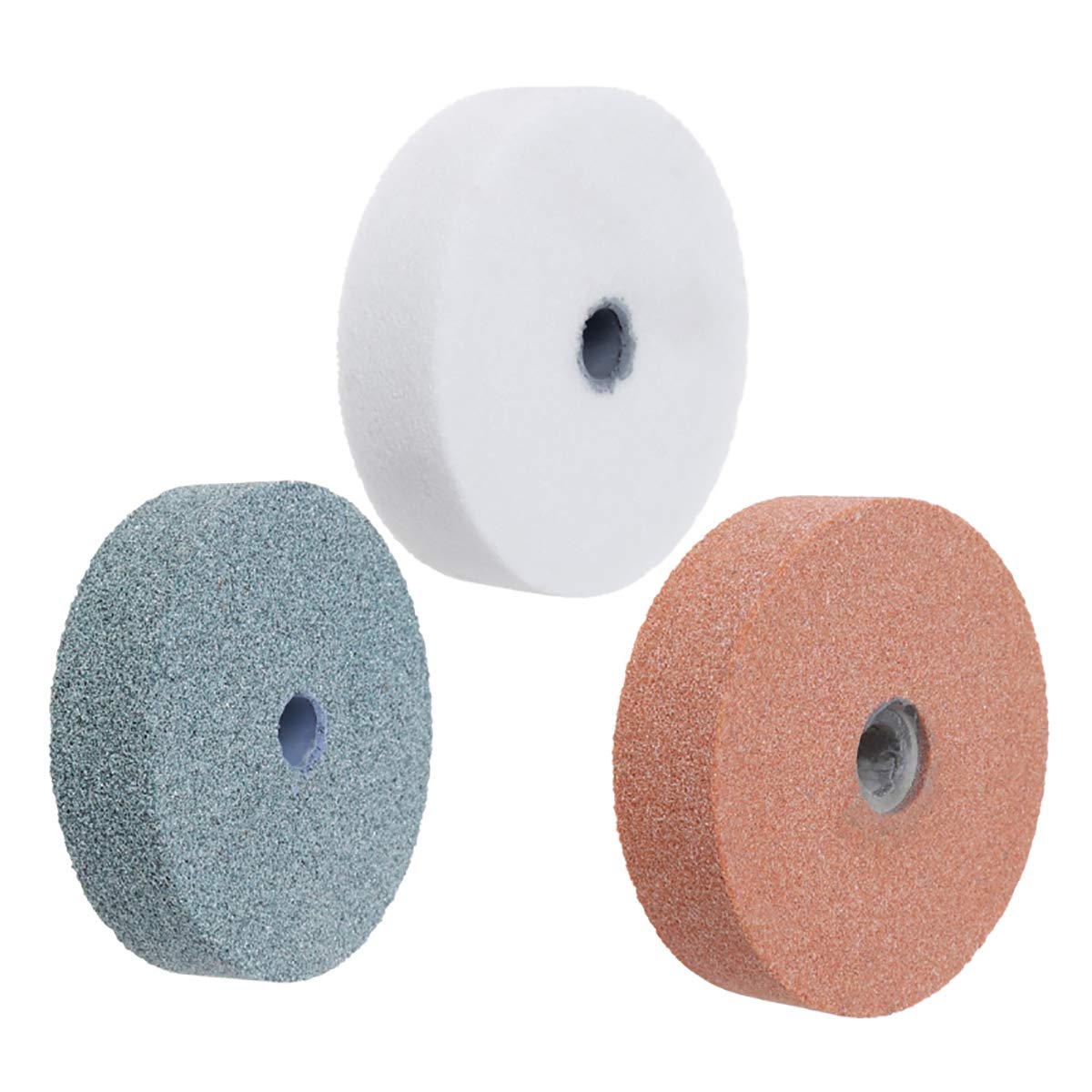 Produktbild von Schleifscheibe 73x18x10 Mm Für Tischschleifer – 3 Zoll Polierstein Zum Schleifen & Polieren Von Metall, Keramik & Marmor (Weiß/Rot/Grün)