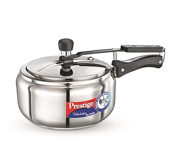 Prestige Nakshatra Alpha Stainless Steel Inner Lid Pressure Cooker, 3.5 Litres, Silver