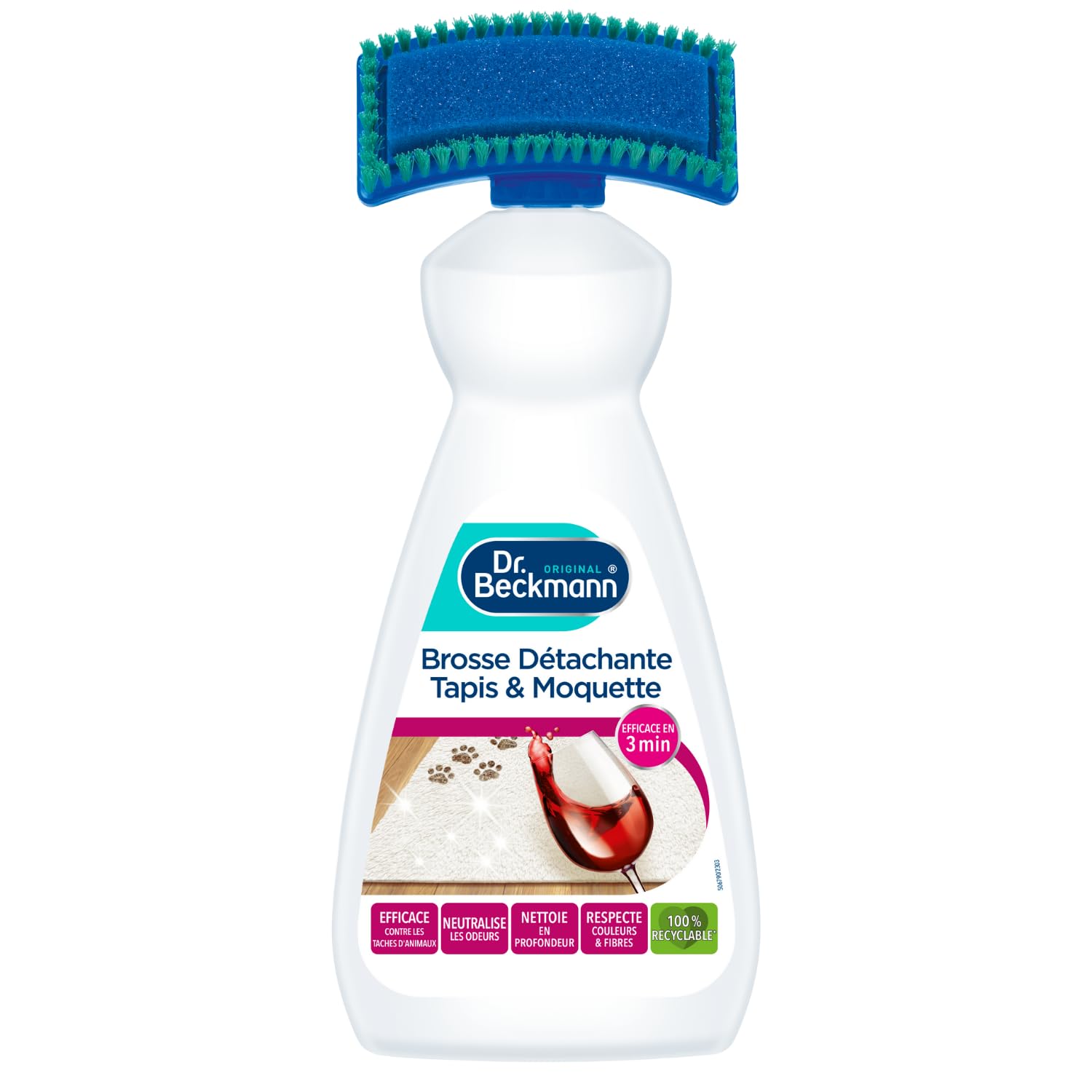 Dr. Beckmann Brosse Détachante Tapis & Moquette | Élimine les taches & odeurs tenaces avec brosse applicatrice (650 ml)