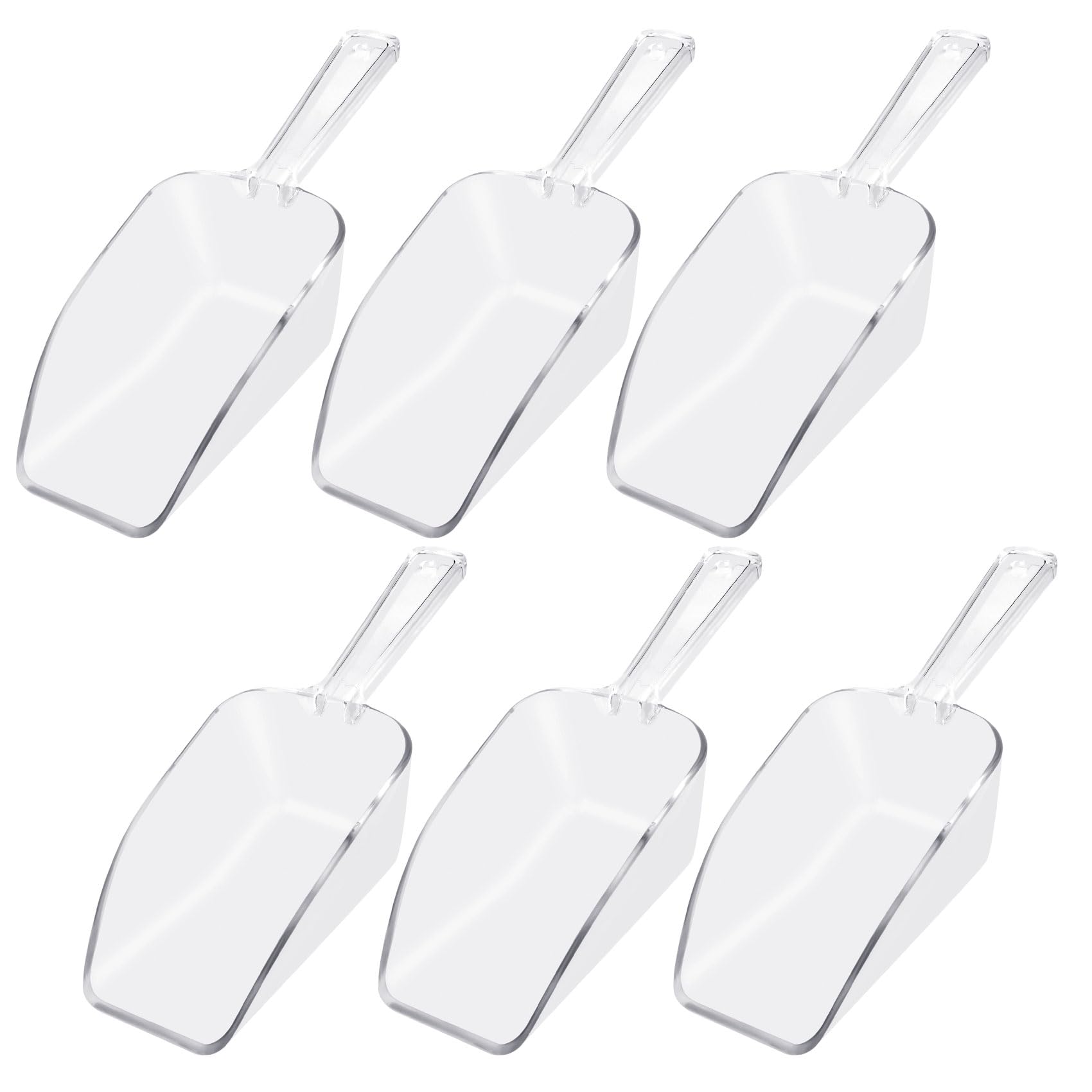 6 PCS Clear Plastic Ice Scoop 7 6 Inch for Freezer Food Coffee Popcom Flour Dry Goods 5