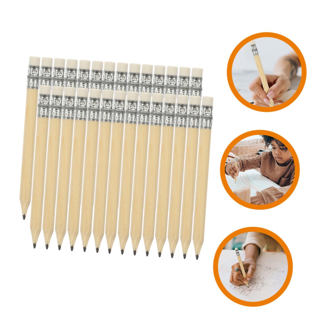 SHINEOFI 3 Juegos Mini Lápiz Corto Lapices Dibujo Lapices De Dibujo Pencil Case Lápices De A Granel Lápices De Escritura Lápiz Borrable De Escritura De Madera 100 Uds * 3