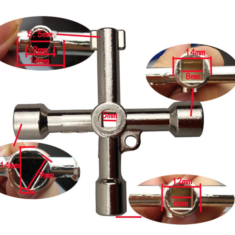 Sicutool Clés à Douille Triangulaire, Type T, Bouche Triangulaire, En Tube D'acier Perforé. Pour Vis M. 10. Ouverture : Environ 17 Mm. Longueur : Total 140 Mm